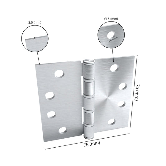 Bisagra de acero con rodamiento de bolas para puertas 