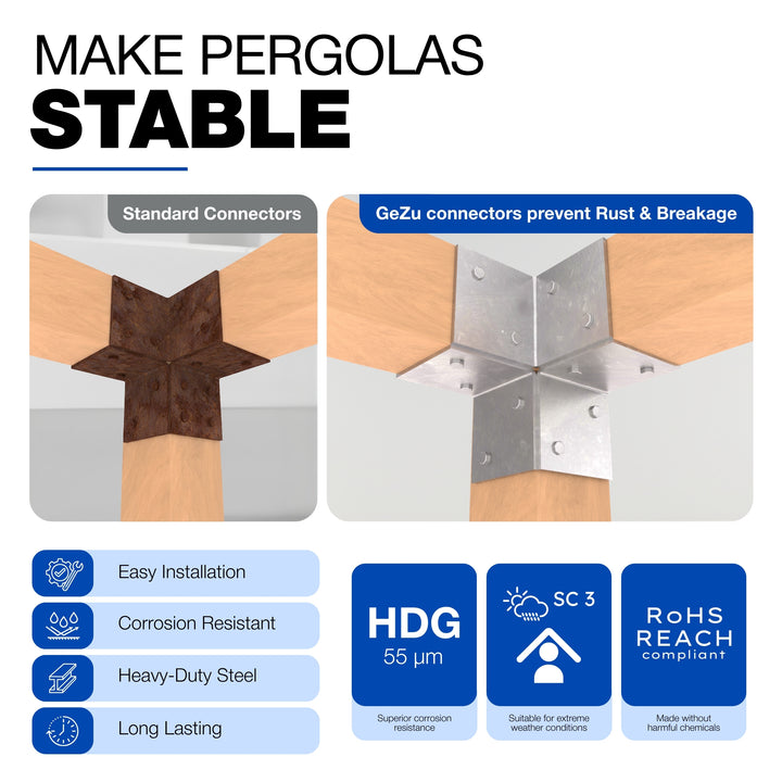 Pergola 3-Vägs Hörnbeslag