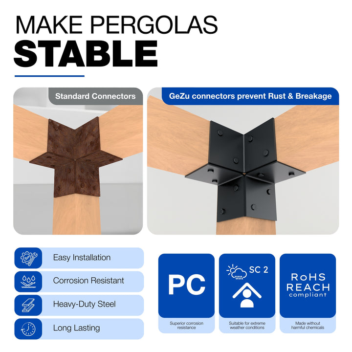 Pergola 3-Vägs Hörnbeslag