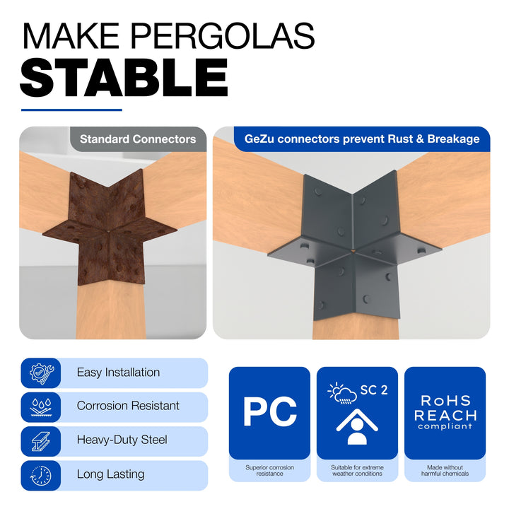 Pergola 3-Vägs Hörnbeslag