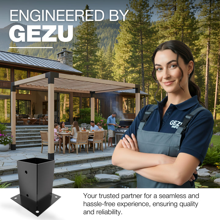 Square Bolt Down Post Support Base | Post Shoe