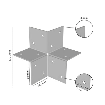 3 Way Corner Pergola Bracket | Post Connectors