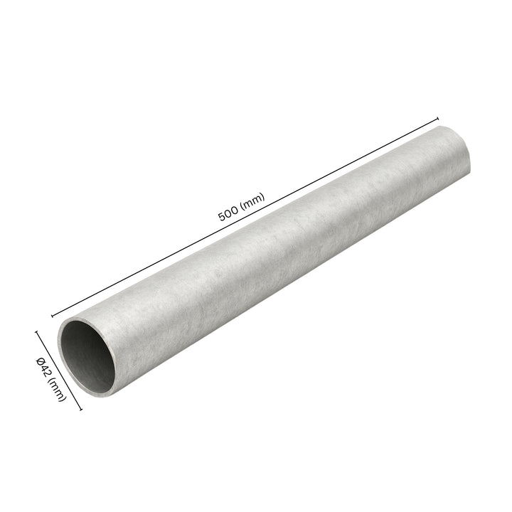 Steel pipe Ø42 mm x 500 mm with labeled dimension.