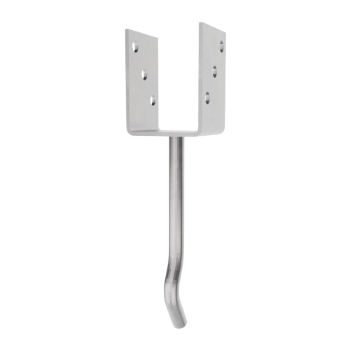 Supporto per palo a U da incementare con barra scanalata