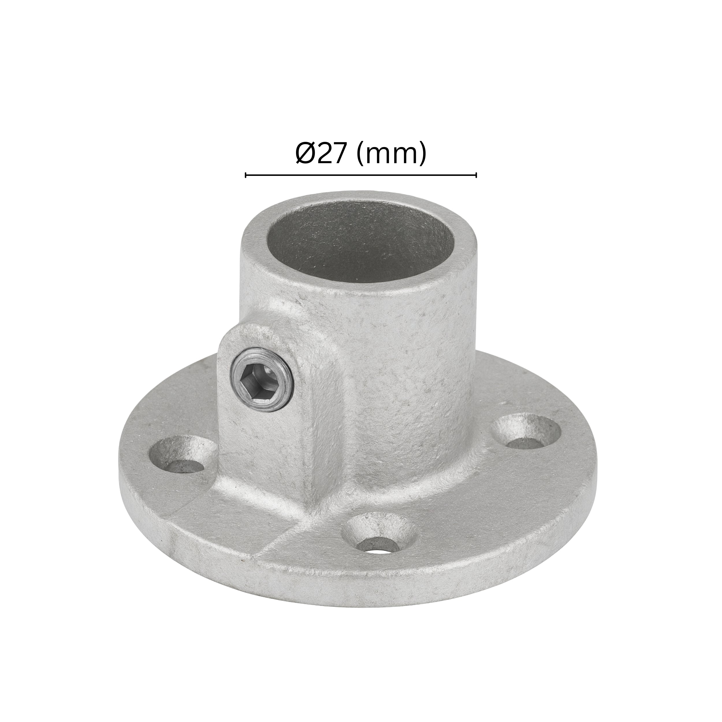 Base flange tube clamp 27 mm.