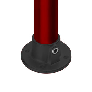 Tube connected to base flange tube clamp.