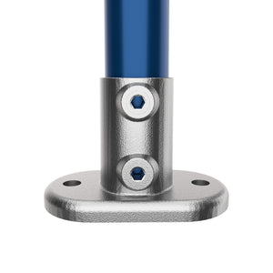 Tube connected to base flange tube clamp.