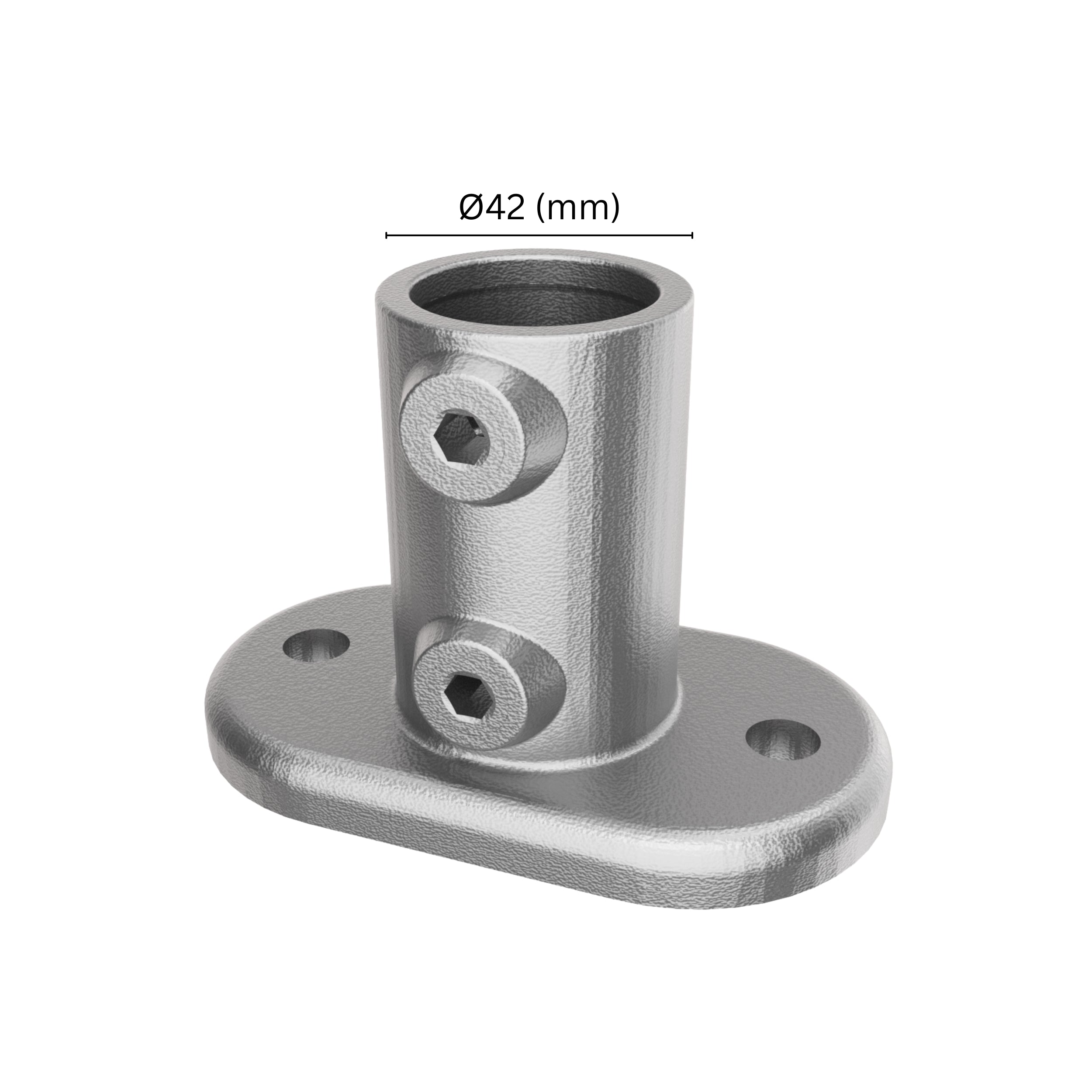 Base flange tube clamp 42 mm.
