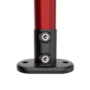 Tube connected to base flange tube clamp.