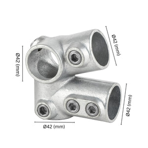 Eaves Key Clamp Fitting 42 mm with labeled dimension.