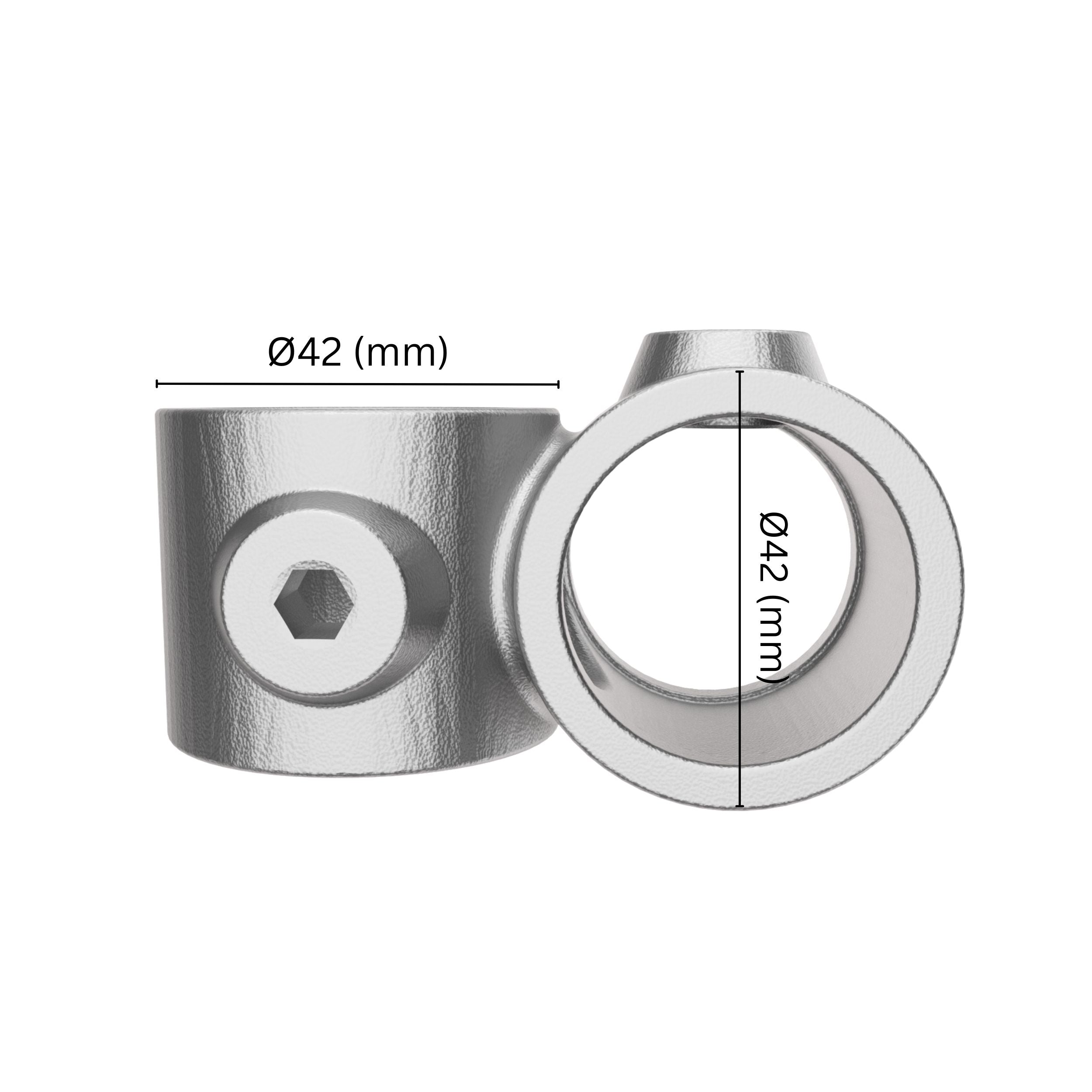 Offset 90° Crossover Key Clamp 42 mm with labeled dimensions.