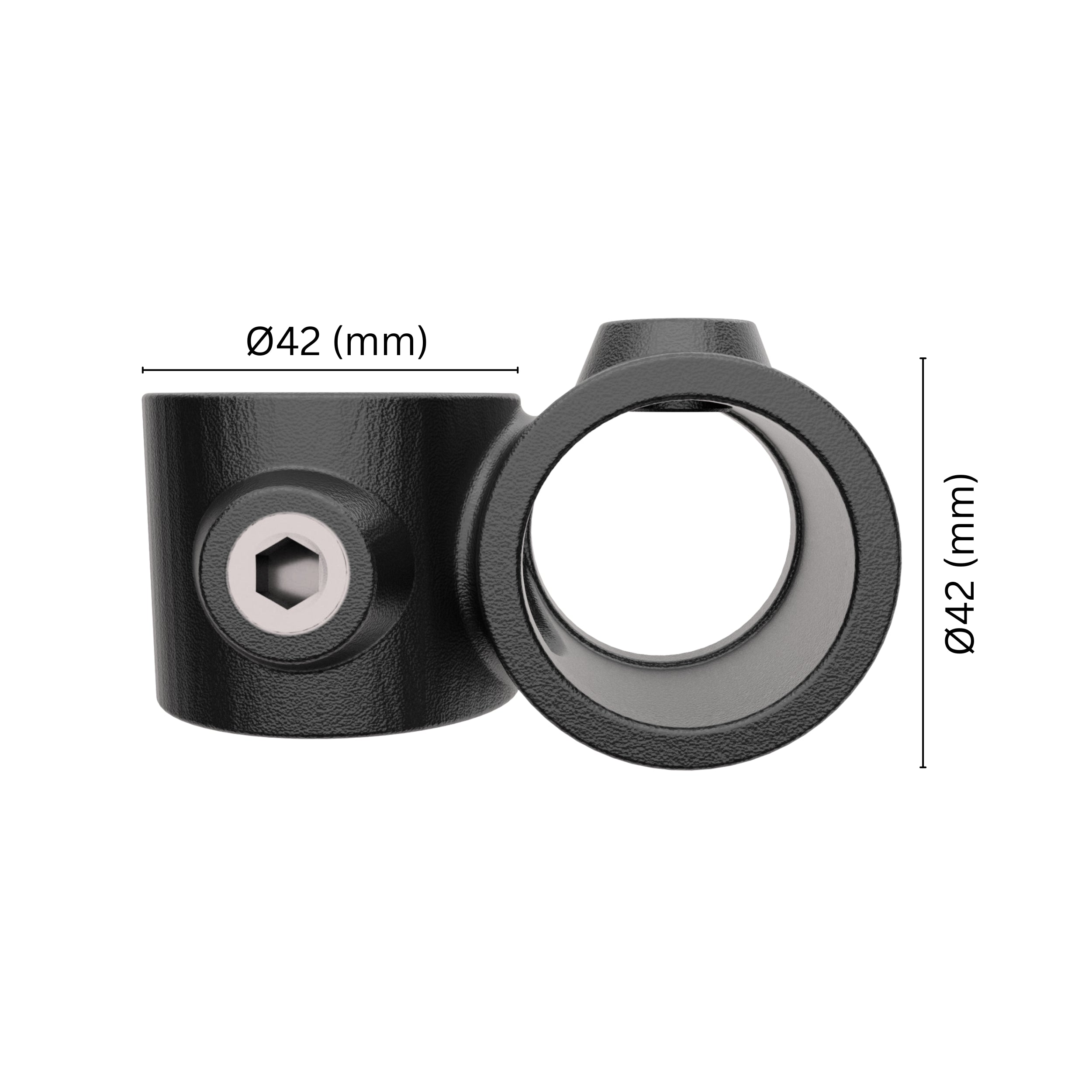 Offset 90° Crossover Key Clamp 42 mm with labeled dimensions.