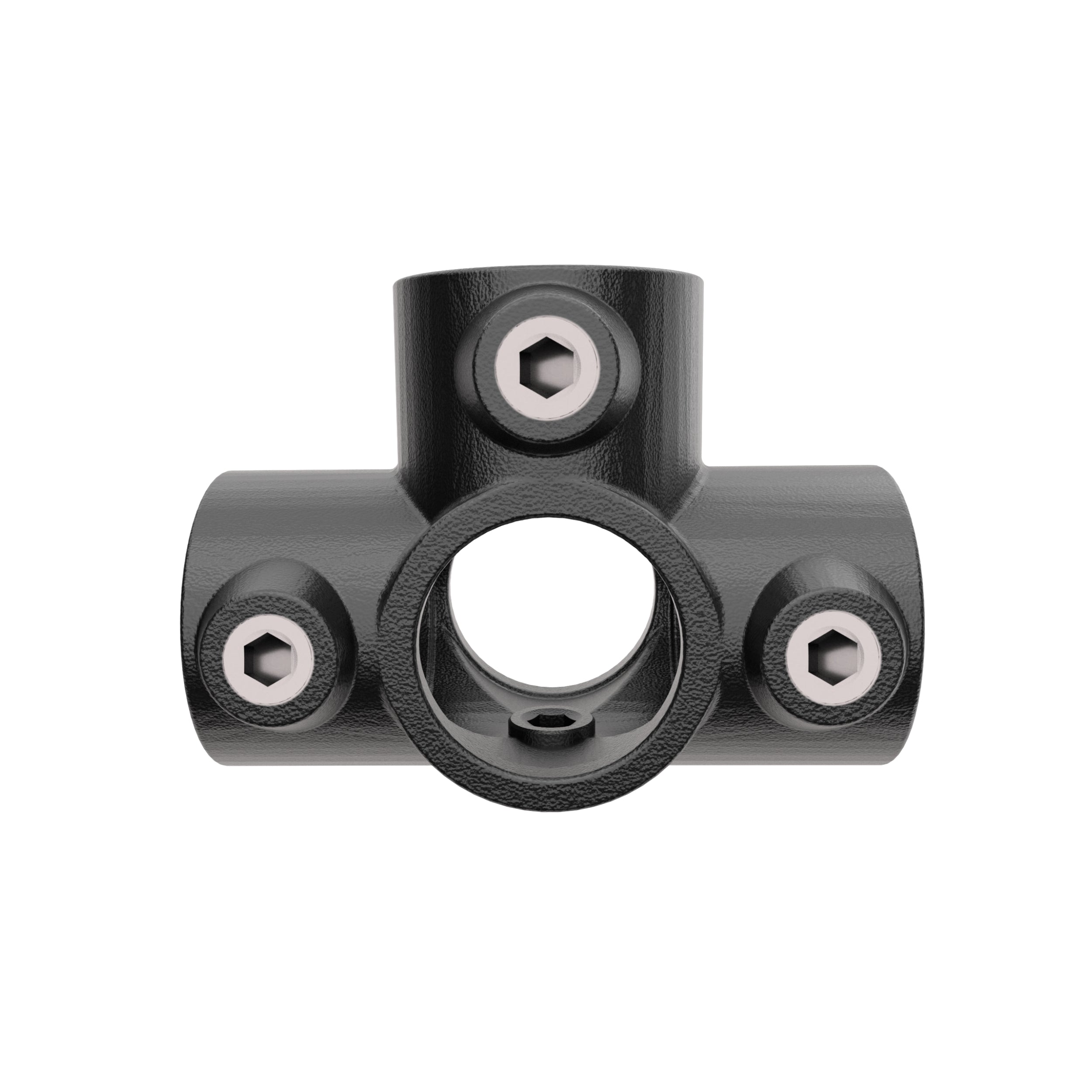 3-way outlet tee tube clamp black