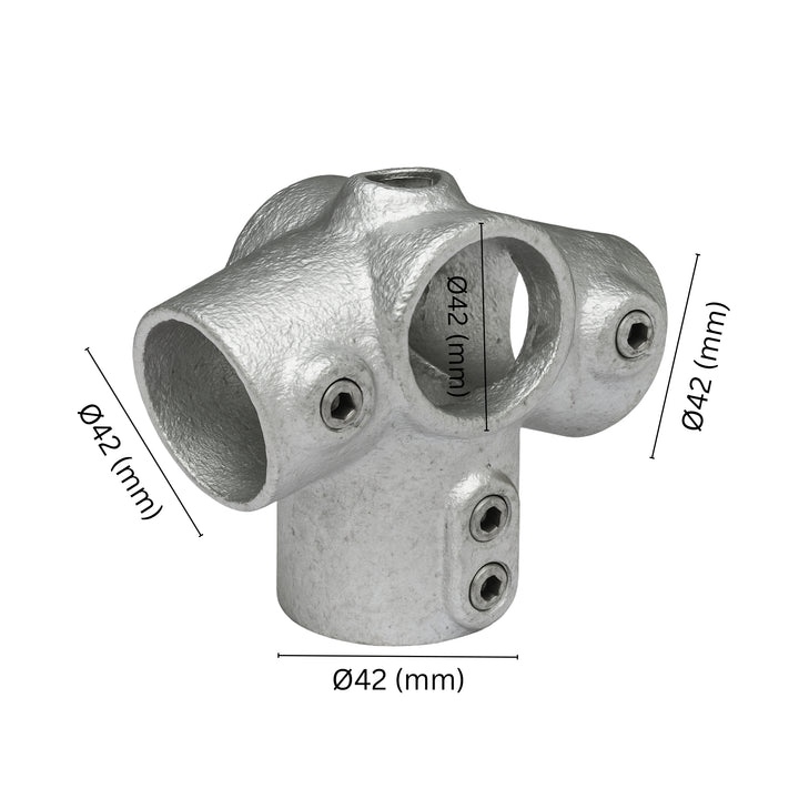 Ridge fitting tube clamp fitting 42 mm with labeled dimension.