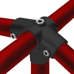 Four tubes attached to a ridge fitting clamp angled at 27½ degrees.