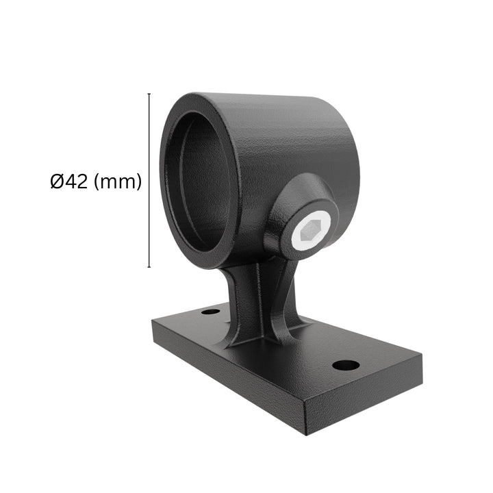 42 mm rail support bracket with labeled dimension.