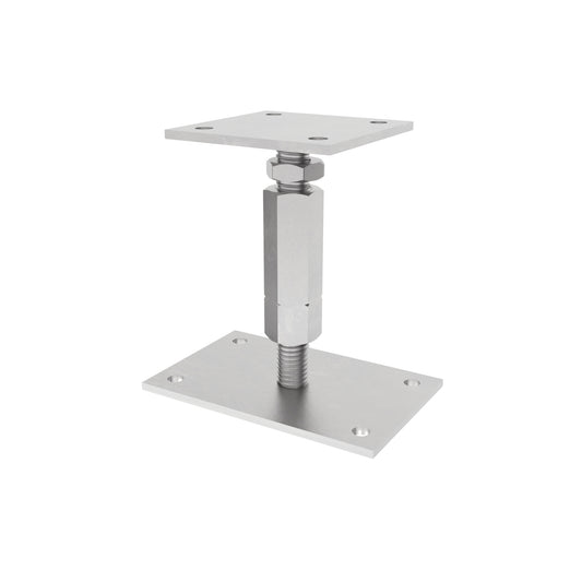 Adjustable post support with lock and long nut