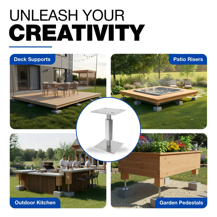 Bolt Down Elevated Adjustable Post Base