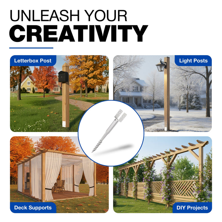 No Dig Ground Screw Anchor | U Model Ground Spike Bundle