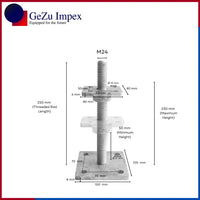 M24, Height upto 250 mm, 80 x 80 mm / Zinc Flake