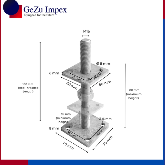 Bolt down height adjustable post support