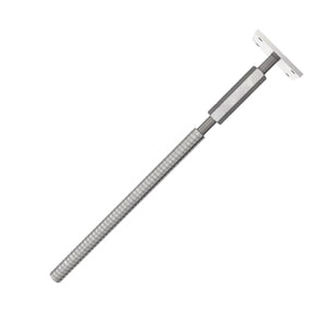 Adjustable T post support for concrete with lock and long nut