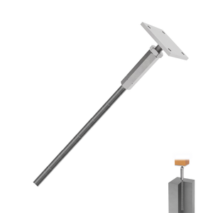 Adjustable T post support for concrete