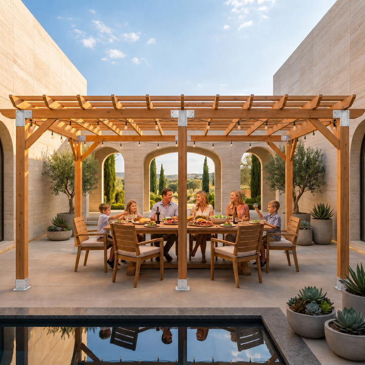 DIY Pergola Kit 121 × 121 mm – Heavy-Duty Hardware for Timber Pergolas