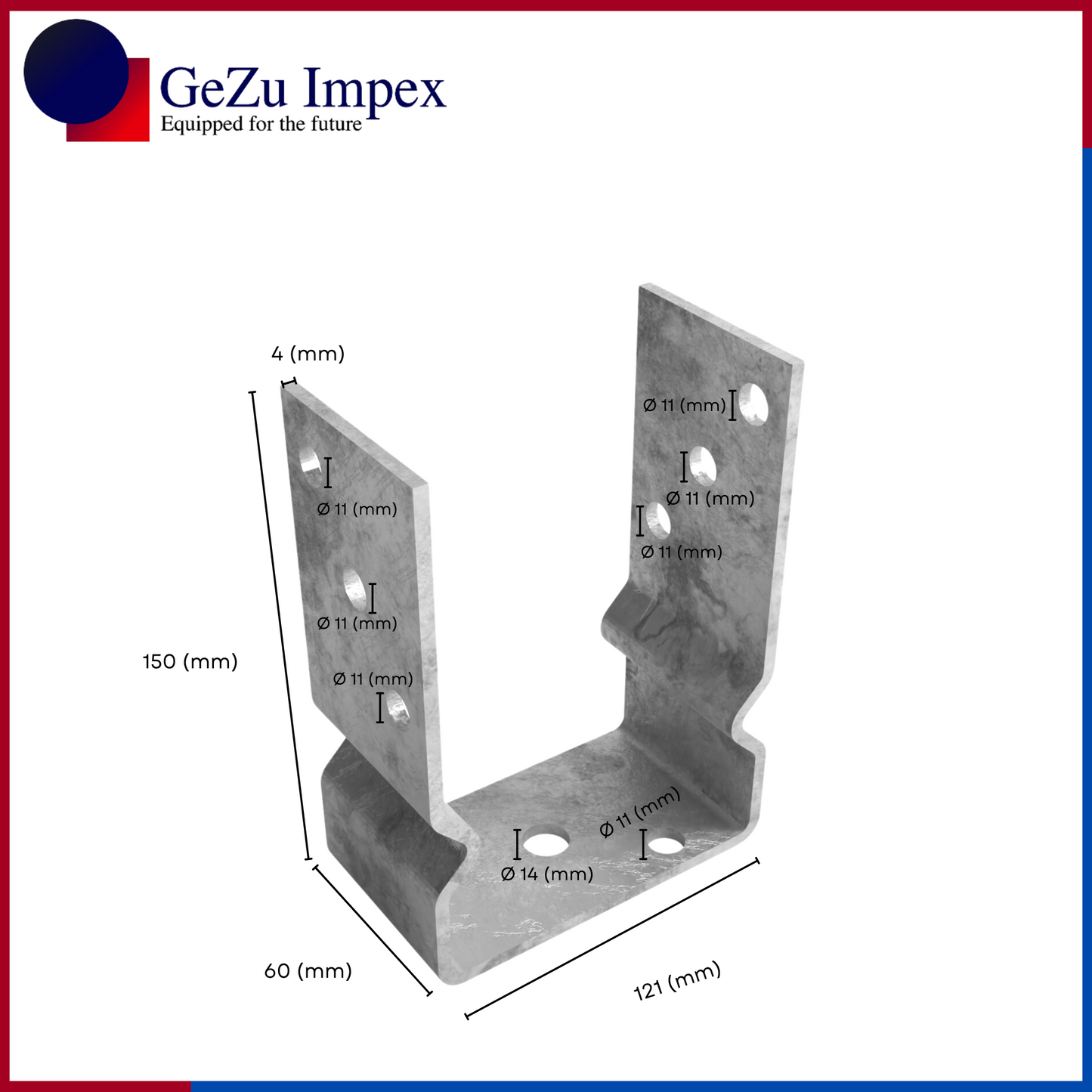 121 x 150 x 60 x 4 mm / Hot Dip Galvanised
