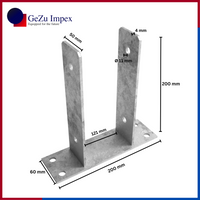 121 x 200 x 50 x 60 x 4 mm / Hot Dip Galvanised