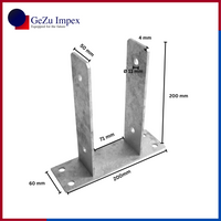 71 x 200 x 50 x 60 x 4 mm / Stainless steel