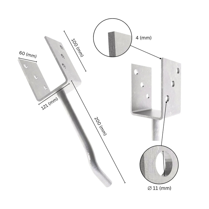 Support de poteau en U 