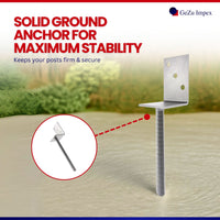 L-shaped pole support to be cemented with bar