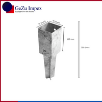 91 x 91 x 350 mm / Hot Dip Galvanized
