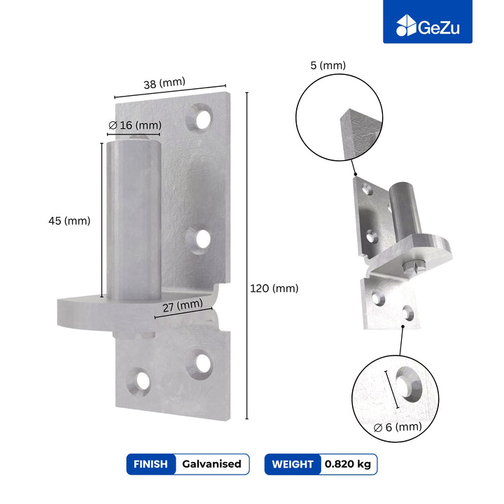 Hengseltapp Veggbrakett for Port | Pintel med Bakplate