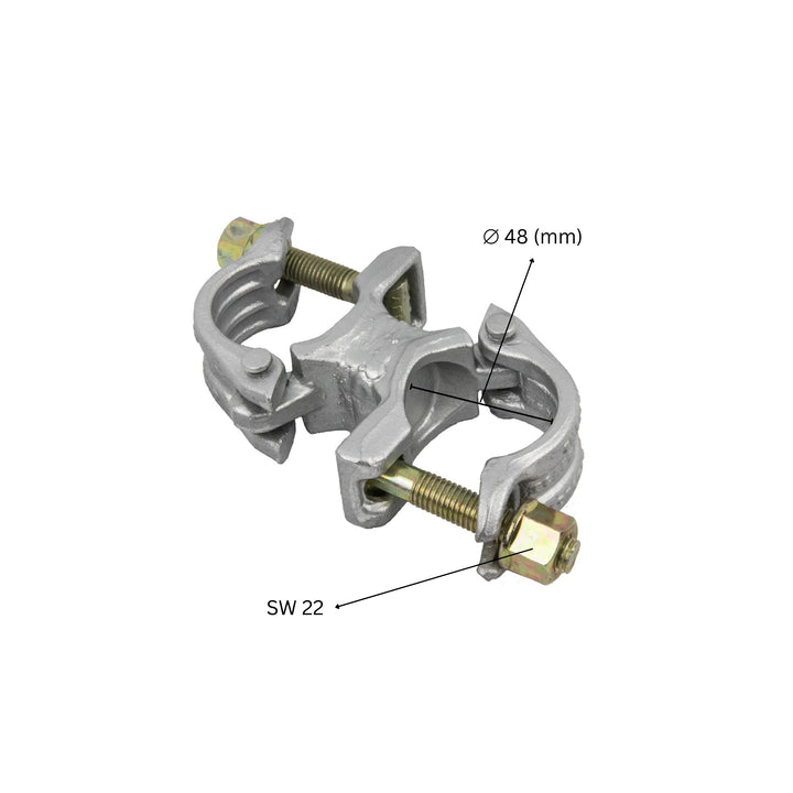 Scaffolding parallel coupler clamp size and dimensions.