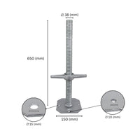 Scaffolding adjustable levelling base jack