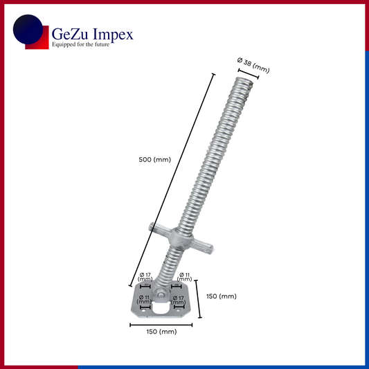 Scaffolding swivel adjustable levelling base jack
