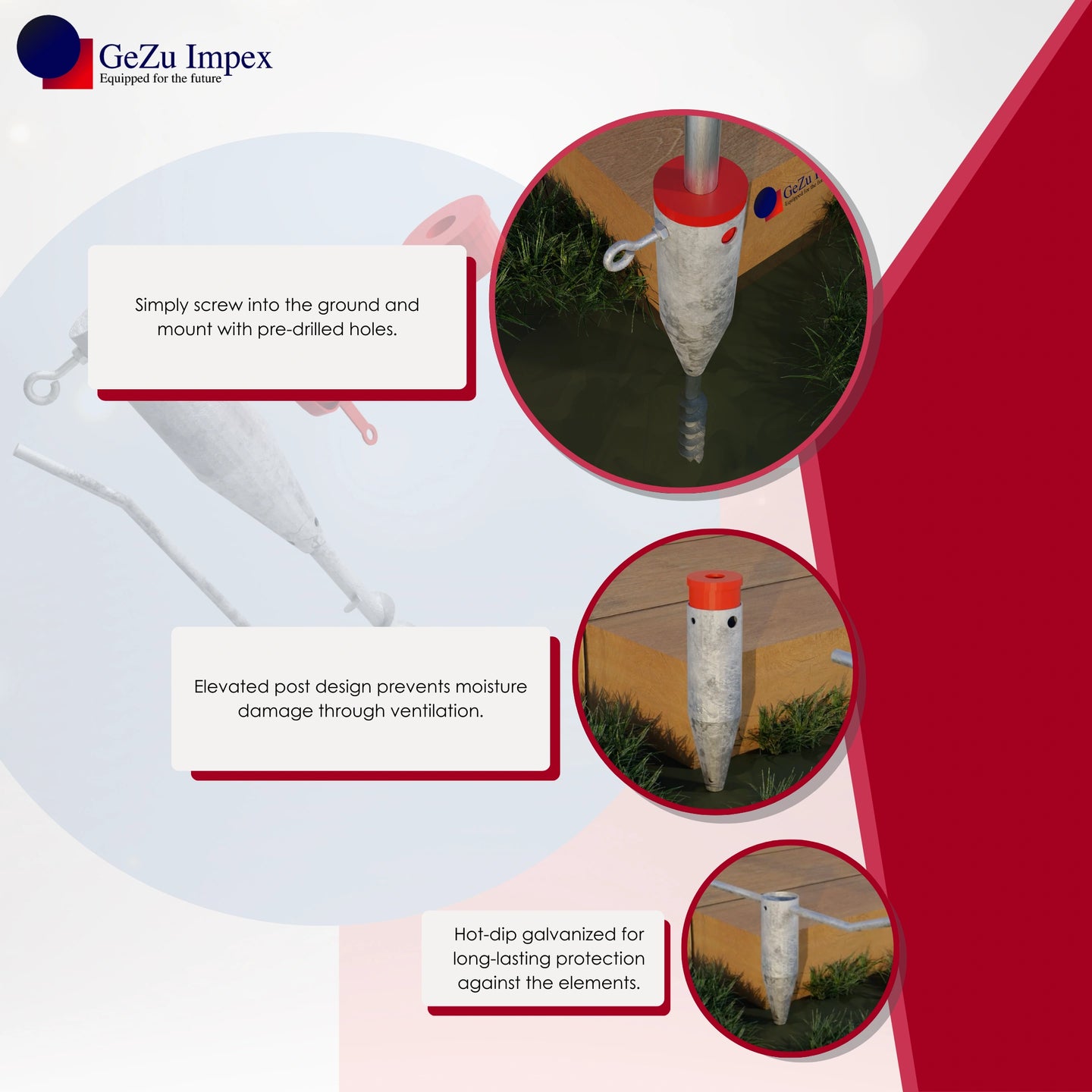 Parasol Ground Spike for Rotary Washing Line Screw-in Sleeve