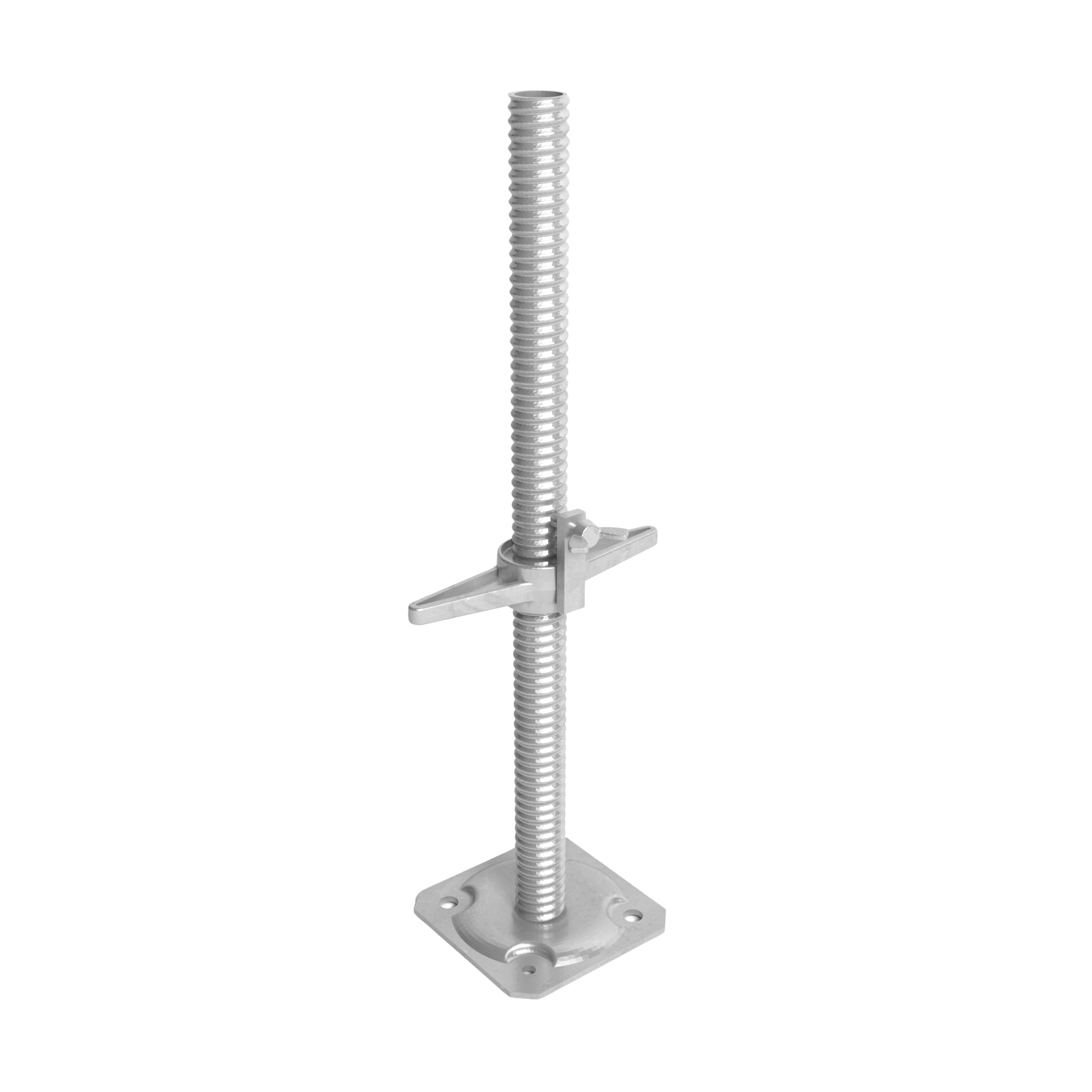 Adjustable screw base jack with wing nut