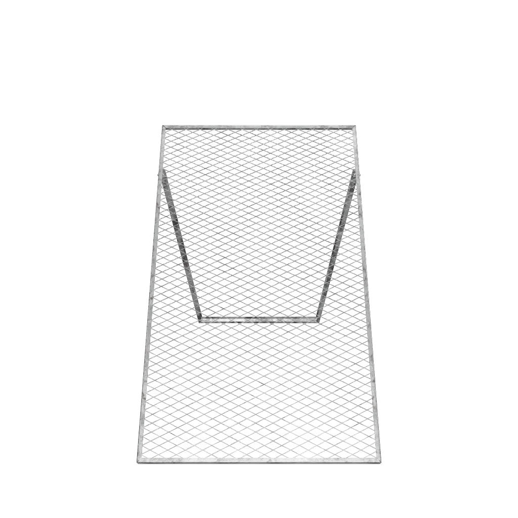 Garden sieve with wire mesh frame.