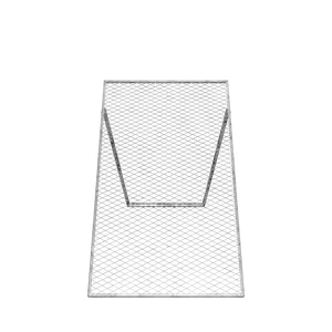 Garden sieve with wire mesh frame.